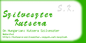 szilveszter kutsera business card